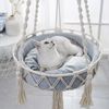 Jumpeak Katzen-Hängematte Katzen Hängematte,Hängender,Böhmischer Stil,Sicher und komfortabel, Handgewebter,Katzenbett,gute Belüftung,Die Kissen sind austauschbar Bild 3