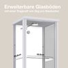 K-Mbel Standvitrine (176x37x33cm) - Made in Germany - Vitrinenschrank Silber / Alu mit 4 hhenverstellbaren Glasbden, Spiegel & LED - Glasvitrine Stehend - Vitrine Glas - Display Cabinet Bild 5