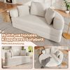 Klappsofa mit Cord-Bezug, 2-in-1 Sofa & Gästebett, 173x176 cm, Hellbeige Bild 4