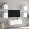 vidaXL 5-tlg. TV-Wohnwand mit LED-Leuchten Weiß 3216860 Bild 4