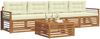 vidaXL Outdoor-Sofagarnitur mit Kissen 5 pcs Natur und Creme 3372990 Bild 3