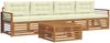 vidaXL Outdoor-Sofagarnitur mit Kissen 5 pcs Natur und Creme 3372990 Bild 2