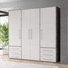 Forte 'MOKKARO' Kleiderschrank, Beton/Weiß, 206 x 200 x 53 cm Bild 2