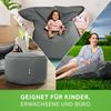 Green Bean® 2er Set XXL Sitzsack "Square+Stay" inkl. Poufmit mit EPS-Perlen - Riesensitzsack 140x180 Liege-Kissen Bean-Bag Chair - Grau Bild 4