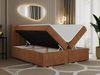 Boxspringbett, Deko Bed mit Matratze und Topper - SUSAN - 140x200cm - Orange Stoff - H3 Bild 2