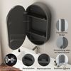 WDWRITTI Spiegelschrank Bad mit Beleuchtung Oval LED Badezimmerspiegelschrank Schwarz (Schrank 40x13x70cm mit 3Lichtmodi, Anti-fog, Helligkeit einstellbar) Speicherfunktion Bild 4
