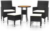 vidaXL 5-tlg. Garten-Lounge-Set Poly Rattan Schwarz 3058472 Bild 2