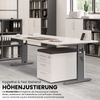 bümö höhenverstellbarer Schreibtisch O-Serie 200x80 cm in Ahorn, Gestell in Graphit - großer PC Tisch für's Büro manuell höhenverstellbar, Computertisch verstellbar, OS-20-3-G Bild 2