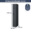 Umkleideschrank Spind KACPER - 1 Abteil, Etikettenhalter Lüftungsschlitze | Umkleidespind Metall Schließfachschrank Garderobenspind, 180x30x50cm Anthrazit Bild 2