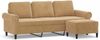 vidaXL 3-Sitzer-Sofa mit Hocker, Samt braun, 212 x 77 x 80 cm Bild 2
