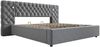 Polsterbett 90×200 cm aus Samt-Stoff mit Stauraum, Leselampe und USB-C-Anschluss, beige Bild 5