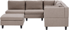 Beliani 'Unstad' Sofa, Braun, Stoff, 72 x 228 x 228 cm, mit Ottomane, Links Bild 4