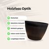 matches21 HOME & HOBBY Blumentopf Große Holzfass-Optik Pflanzschale braun für draußen 51 x 36 cm (1 St), Wetterfester Holzoptik Pflanzkübel als Blumenschale Brunnenschale Bild 3