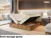 MEBLINI Boxspringbett LOFTY 3 120x200 cm mit Bettkasten - H4/Beige Samt Polsterbett - Doppelbett mit Topper & Taschenfederkern-Matratze Bild 5