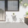 vidaXL Klapp Bistro Set 3 pcs Beige Stahl 42002971 Bild 4