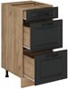 Küchenunterschrank R-Line Anthrazit Landhaus 40 cm mit Schubladen, AP Marmor Vicco Bild 4
