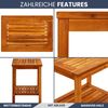 Beistelltisch Holz EMMI - Massivholz, 50x35x45cm | Couchtisch Akazie Beistelltisch Couch Holztisch Outdoor Sofatisch Gartentisch eckig Bild 5