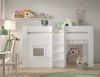 RENO Halbhohes Spielbett 90x200 inkl. Vorhangset MDF Creme-Weiß Bild 3