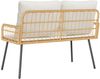 vidaXL Gartenbank mit Kissen Natur 114 x 64 x 90cm Stahl 4108262 Bild 4