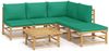 vidaXL 6-tlg. Garten-Lounge-Set mit Grünen Kissen Bambus 3155167 Bild 2