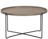 Moderner Couchtisch GRIGIO 74cm hellgrau Eichen-Optikschwarzes Metallgestell Bild 2