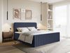 Selsey 'Saliano' Boxspringbett mit Bettkasten, Topper und Chenille-Bezug, Marineblau, 140x200 cm Bild 3