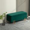 HOMCOM Sitzbank mit Stauraum (Polsterbank, 1-St, Truhenbank), Stoff, Metall, Gummiholz, Schaumstoff, Grün, 100 x 40 x 42 cm Bild 3