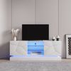 TV-Schrank, mattweiß, mit Silent-Scharnieren, höhenverstellbarem Fach & Kabelmanagement, 160x38,5x60 cm, Weiß Bild 3