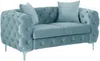 Vente-unique - EDWINA Sofa SamtStoff Blau - B 91 cm x H 76 cm x L 162 cm Bild 3