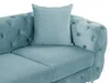 Vente-unique - EDWINA Sofa SamtStoff Blau - B 91 cm x H 76 cm x L 162 cm Bild 4