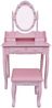 Schminktisch Rosa RUSTIKA mit Spiegel Hocker LED Beleuchtung Schubladen Bild 2