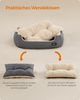 Feandrea Hundebett, Hundekorb mit Wendekissen, 70 x 55 x 21 cm, grau Bild 5