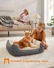 Feandrea Hundebett, Hundekorb mit Wendekissen, 70 x 55 x 21 cm, grau Bild 2