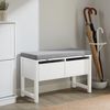 SoBuy FSR88-W Schuhbank, MDF, Lackiert, Weiß, 72 x 46 x 30 cm Bild 4