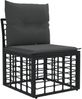 vidaXL Outdoor-Sofagarnitur 11 pcs Schwarz und Dunkelgrau Polyester 3437781 Bild 4
