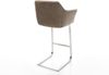 Barstuhl Yulo-Flex Vintage Taupe Freischwinger flach Edelstahl Bild 5