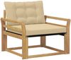 vidaXL Outdoor-Sofagarnitur Massives Akazienholz und Textilene Weiß 3439067 Bild 2