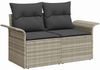 vidaXL Sofa Set mit Kissen 6 pcs Hellgrau Poly-Rattan 3345242 Bild 5