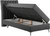 Boxspringbett MILEN, Einzelbett 90x200, Polsterbett mit Multipocket-Matratze und Topper - Dunkelgrau Kunstleder - links - H4 Bild 3