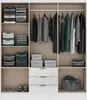 Vente-unique - PEROLI Wardrobe and walk-in wardrobe Holz, Platte Weiß - B 46,5 cm x H 206 cm x L 180 cm Bild 4