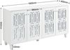 Merax Sideboard mit Spiegelelementen und geometrischem Trellis-Muster, Kommode mit Spiegelfront, Anrichte mit großem Stauraum Bild 5