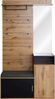 Flurgarderobe-Set aus MDF/Spanplatte mit Spiegel, Schuhschrank & Sitzbank, 105x40x191,5 cm, Schwarz/Holzfarben Bild 3