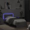 vidaXL Bettgestell mit Kopfteil und LED-Leuchten Betongrau 90x200 cm 838809 Bild 4