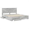 vidaXL Bettrahmen mit Kopfteil Beton Grau 180 x 200 cm Holzwerkstoff 3409618 Bild 5
