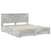 vidaXL Bettrahmen mit Kopfteil Beton Grau 180 x 200 cm Holzwerkstoff 3409618 Bild 4