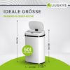 Juskys Automatik Mülleimer mit Bewegungssensor, wasserdicht, Stahl, Weiß, 50 Liter Bild 2