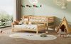 Bett 90x200 cm teilbar – Etagenbett aus Kiefernholz, als 2 Einzelbetten nutzbar Bild 4