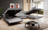 Designer Sofa Lago mit Schlaf - und Klappfunktion Hellgrau Samt Links Bild 2