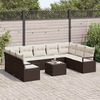 vidaXL Sofa Set mit Kissen 10 pcs Braun Poly-Rattan 3346548 Bild 3