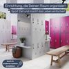 Umkleideschrank Spind IGOR - 6 Abteile, Etikettenhalter Lüftungsschlitze | Umkleidespind Schließfachschrank Garderobenspind, 185x90x45cm Grau Bild 3